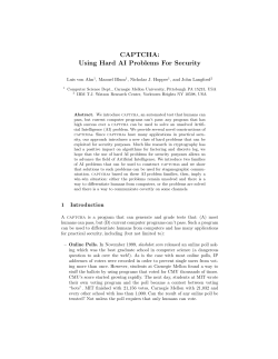 CAPTCHA: Using Hard AI Problems For Security