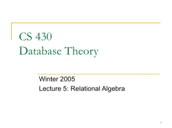 CS 430 Database Theory - WWU Computer Science Faculty Web