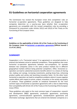 EU Guidelines on horizontal cooperation agreements