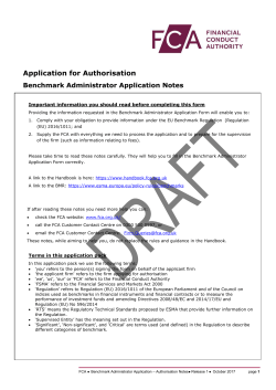 Small Firms Application Pack (Part IV Permission)