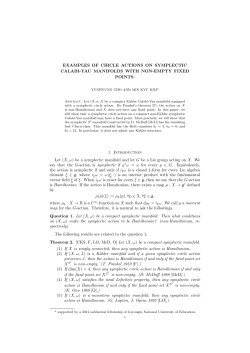 EXAMPLES OF CIRCLE ACTIONS ON SYMPLECTIC - IBS-CGP