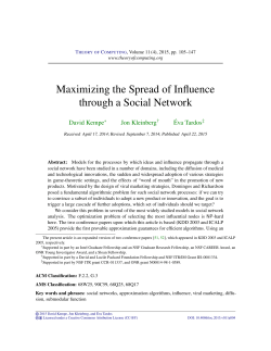 Maximizing the Spread of Influence through a Social Network