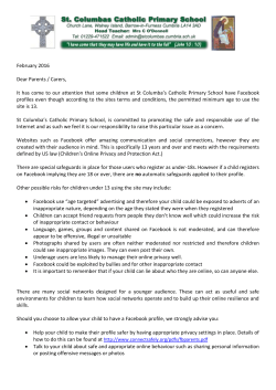 Advice letter Facebook and games - St Columba`s Catholic Primary