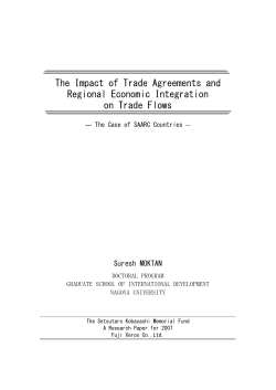 The Impact of Trade Agreements and Regional