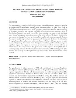 DISTRIBUTION CHANNELS OF INDIAN LIFE INSURANCE