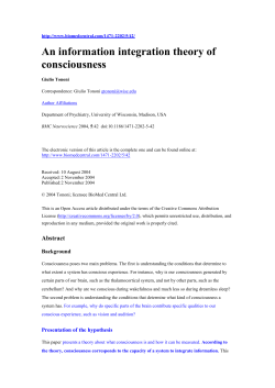 An information integration theory of consciousness