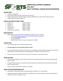 Fall Softball Information and League Rules