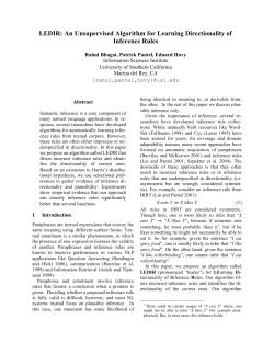 Bhagat et al., EMNLP07 - University of Utah College of Engineering