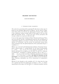 Hilbert Revisited. - Brandeis University