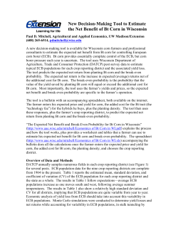 New Decision-Making Tool to Estimate the Net Benefit of Bt Corn