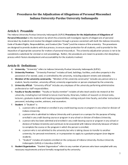 Procedures for the Adjudication of Personal Misconduct