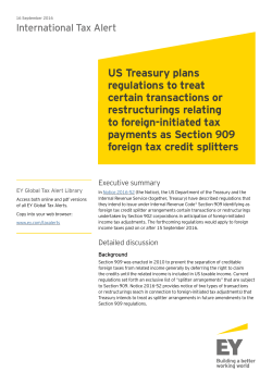 US Treasury plans regulations to treat certain transactions or