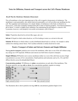 Membrane and Transport