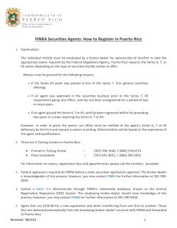 FINRA Securities Agents: How to Register in Puerto Rico