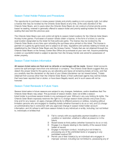 Season Ticket Member Policy