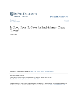 Is Good News No News for Establishment Clause Theory?