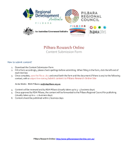 My Behavior Goal - Pilbara Research Online