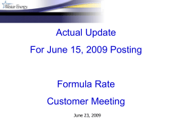 Formula Rate Customer Meeting Presentation 2007