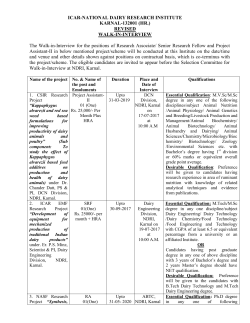 REVISED WALK-IN-INTERVIEW The Walk-in-Interview for