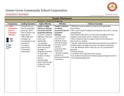 Special Education Teacher Guiding Document for Evidence Report
