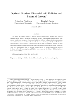 Optimal Student Financial Aid Policies and Parental Income