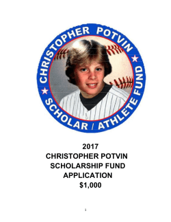 2017 Christopher Potvin Scholarship Application