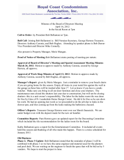 Minutes of the Board of Directors Meeting April 16, 2012 In the