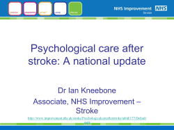 Stroke Improvement programme. Psychological support