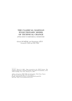 the classical-marxian evolutionary model of technical