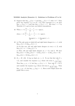 MAS221 Analysis (Semester 1)&ndash; Solutions to Problems 47 to 54 47