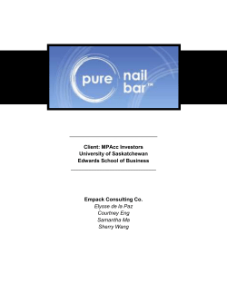 appendix i - swot analysis - Edwards School of Business