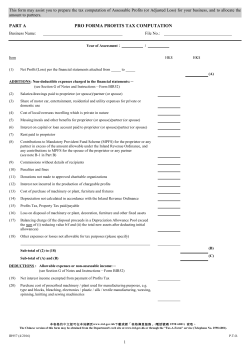 Pro Forma Profits Tax Computation
