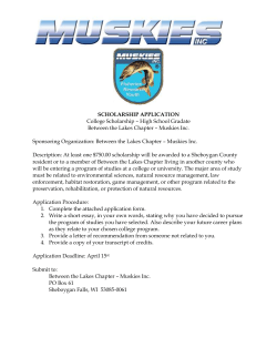 scholarship application - Between the Lakes Chapter Muskies Inc.