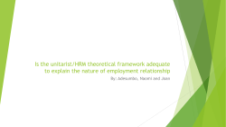 Is the unitarist/HRM theoretical framework adequate to explain the
