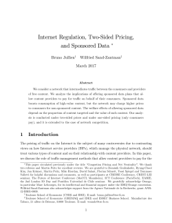 Internet Regulation, Two%Sided Pricing, and Sponsored Data "