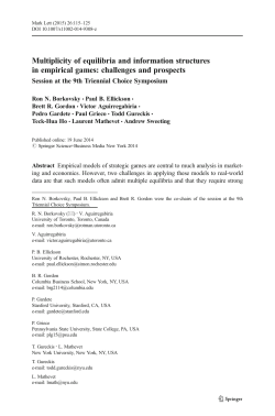Multiplicity of equilibria and information structures in empirical