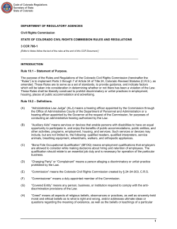 Code of Colorado Regulations - Colorado Secretary of State