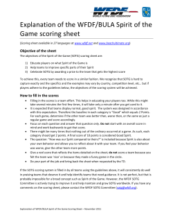 Explanation of the WFDF/BULA Spirit of the Game scoring sheet