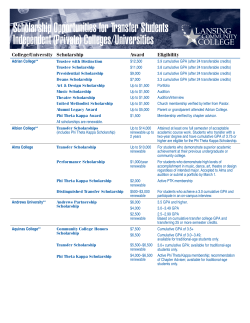 Scholarship Opportunities for Transfer Students Independent