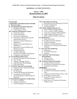 Remedial Action Initiative - Florida Department of Environmental