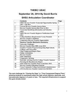 Reverse Transfer Contact List FALL 2014