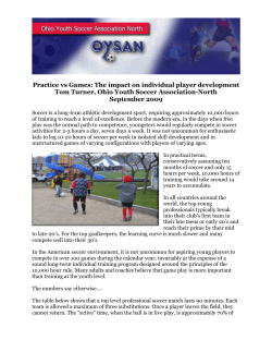 Practice vs Games: The impact on individual player development