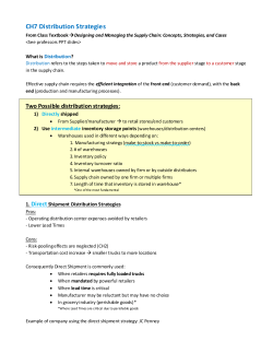 CH7 Distribution Strategies