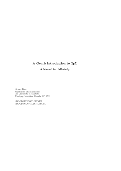 A Gentle Introduction to TEX