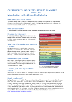 OCEAN HEALTH INDEX 2013 - Conservation International