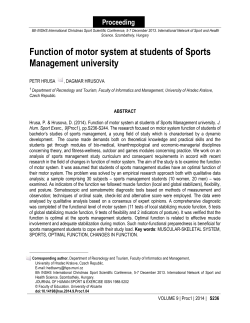 Function of motor system at students of Sports Management university
