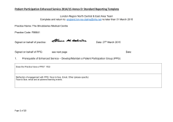 Patient participation enhanced service