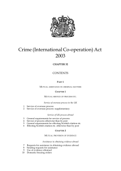 Crime (International Co-operation) Act 2003