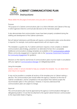 communications strategy - Department of Premier and Cabinet