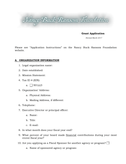 NBRF Application - Nancy Buck Ransom Foundation